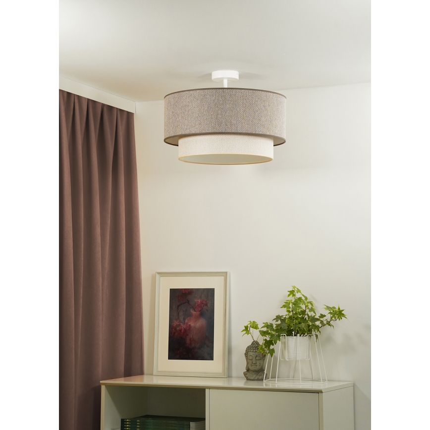 Duolla - Żyrandol natynkowy BOHO ECO RECYCLING 1xE27/15W/230V śr. 45 cm brązowy/kremowy
