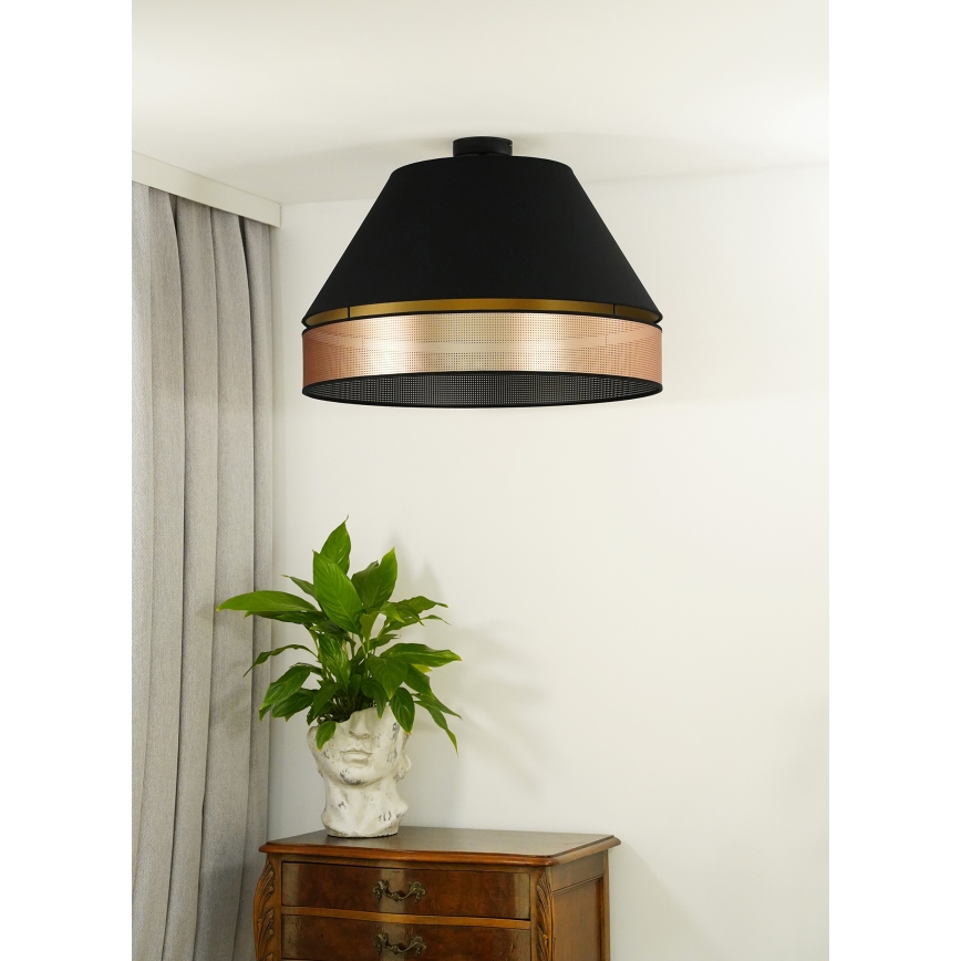 Duolla - Żyrandol natynkowy COPPER SHINY 1xE27/15W/230V śr. 60 cm czarny/miedziany
