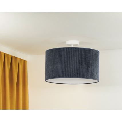 Duolla - Żyrandol natynkowy CORDUROY 1xE27/15W/230V ciemny śr. 40 cm niebieski
