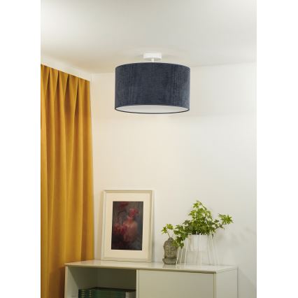 Duolla - Żyrandol natynkowy CORDUROY 1xE27/15W/230V ciemny śr. 40 cm niebieski