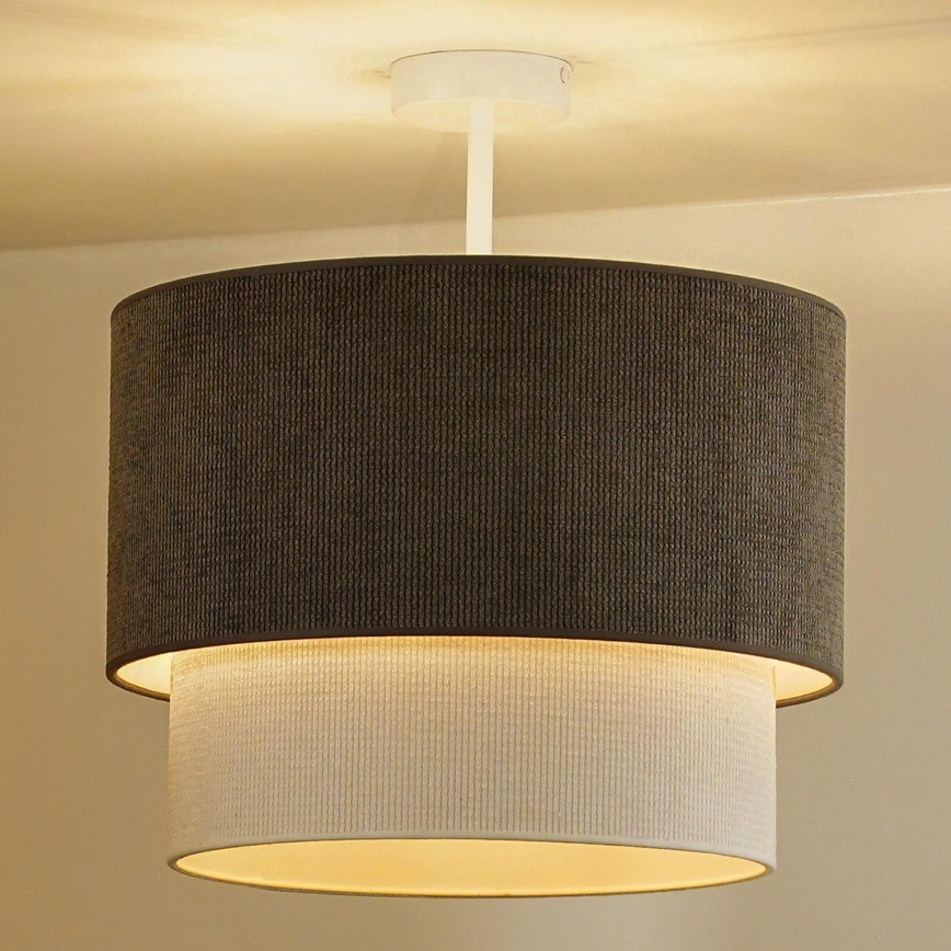 Duolla - Żyrandol natynkowy CORDUROY 1xE27/15W/230V śr. 40 cm brązowy/kremowy