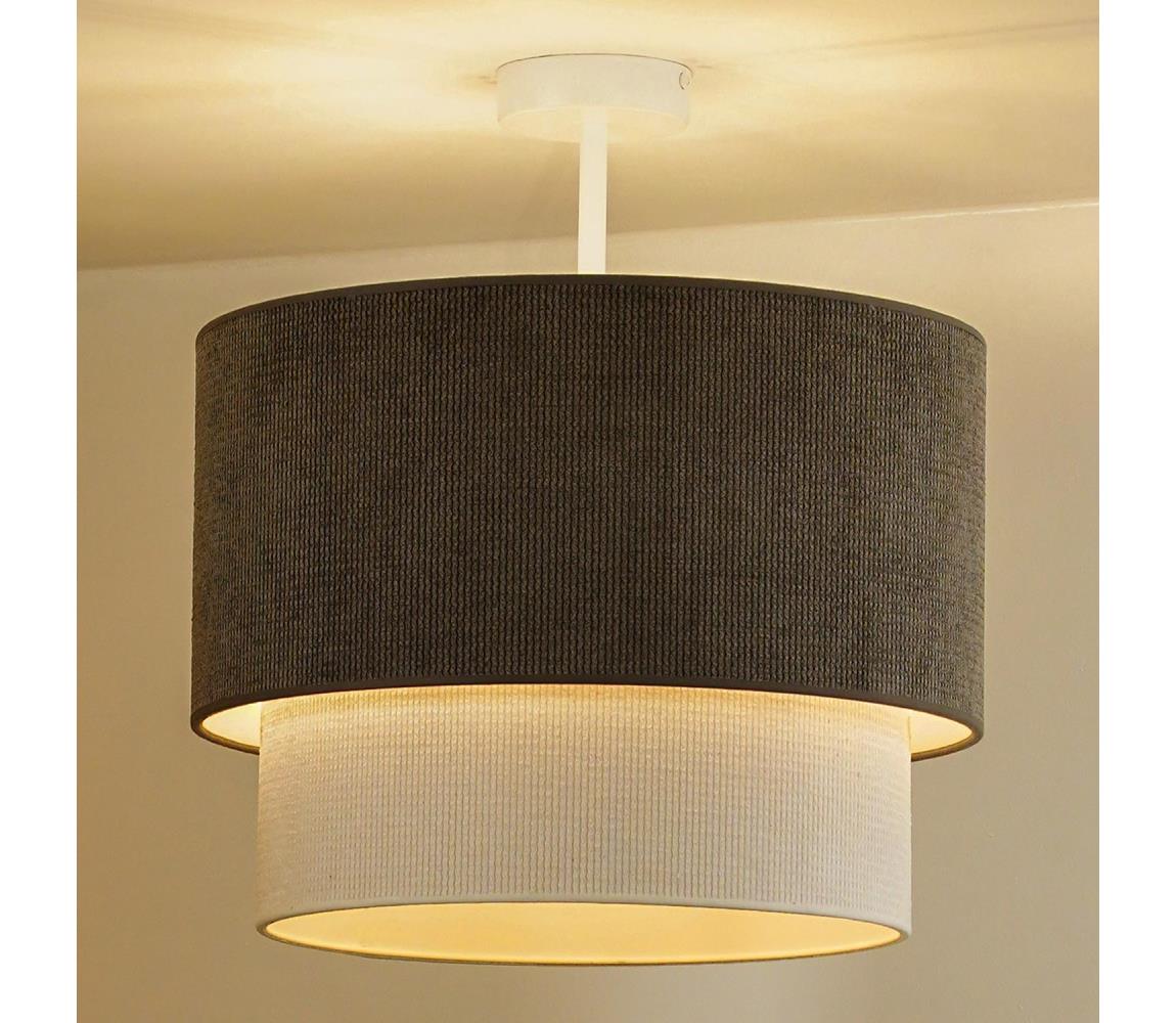 - Żyrandol natynkowy CORDUROY 1xE27/15W/230V śr. 40 cm brązowy/kremowy