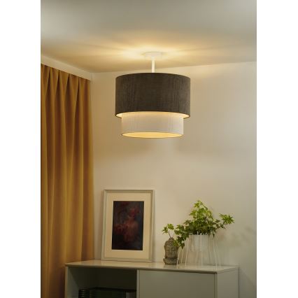 Duolla - Żyrandol natynkowy CORDUROY 1xE27/15W/230V śr. 40 cm brązowy/kremowy