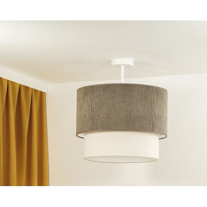 Duolla - Żyrandol natynkowy CORDUROY 1xE27/15W/230V śr. 40 cm brązowy/kremowy