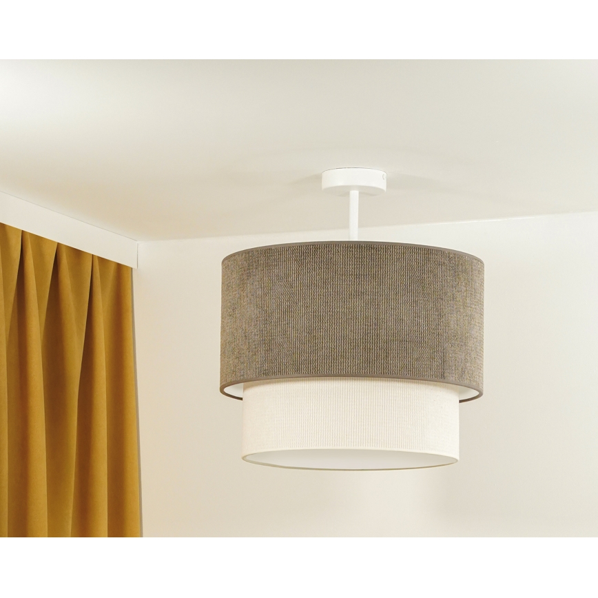 Duolla - Żyrandol natynkowy CORDUROY 1xE27/15W/230V śr. 40 cm brązowy/kremowy