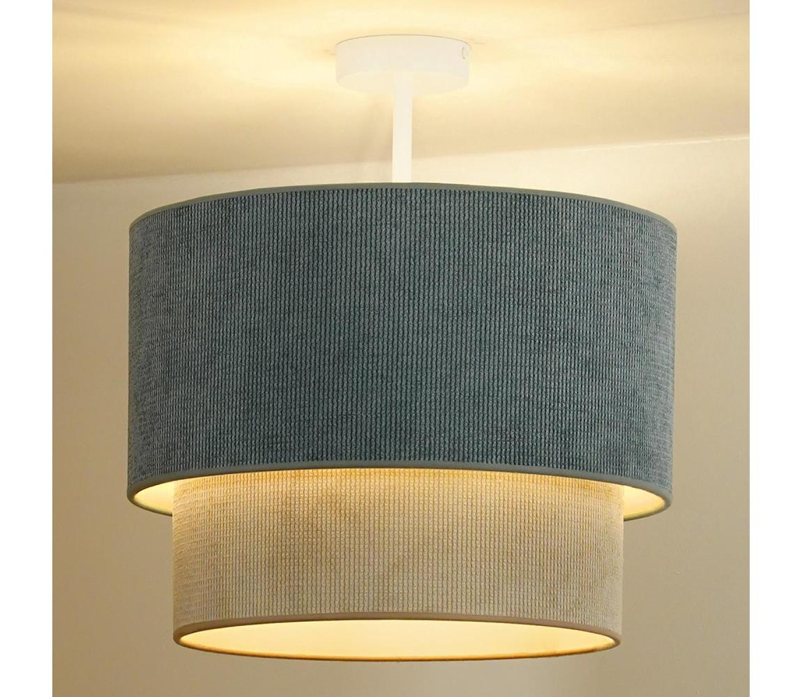 - Żyrandol natynkowy CORDUROY 1xE27/15W/230V śr. 40 cm niebieski/beżowy