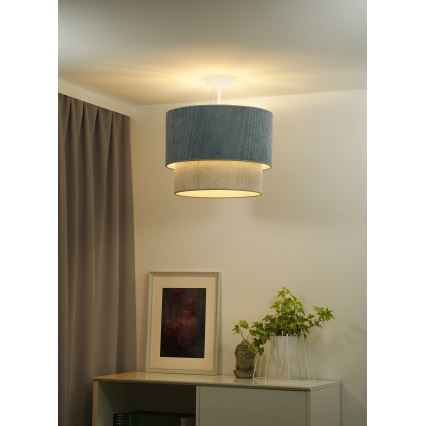 Duolla - Żyrandol natynkowy CORDUROY 1xE27/15W/230V śr. 40 cm niebieski/beżowy