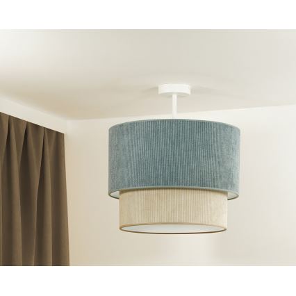 Duolla - Żyrandol natynkowy CORDUROY 1xE27/15W/230V śr. 40 cm niebieski/beżowy
