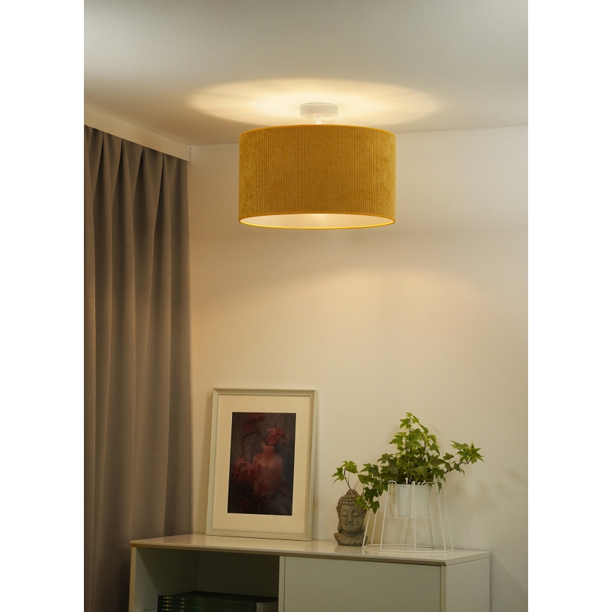 Duolla - Żyrandol natynkowy CORDUROY 1xE27/15W/230V śr. 40 cm żółty