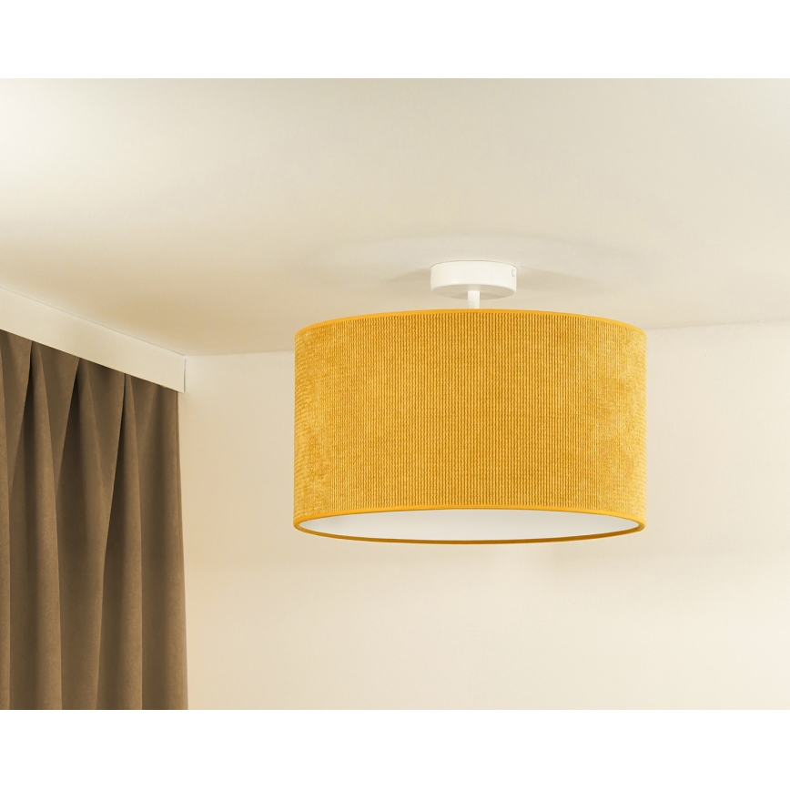 Duolla - Żyrandol natynkowy CORDUROY 1xE27/15W/230V śr. 40 cm żółty