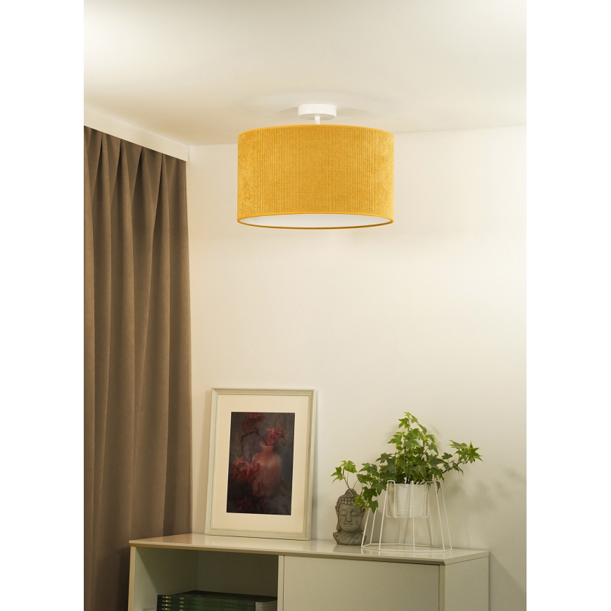 Duolla - Żyrandol natynkowy CORDUROY 1xE27/15W/230V śr. 40 cm żółty