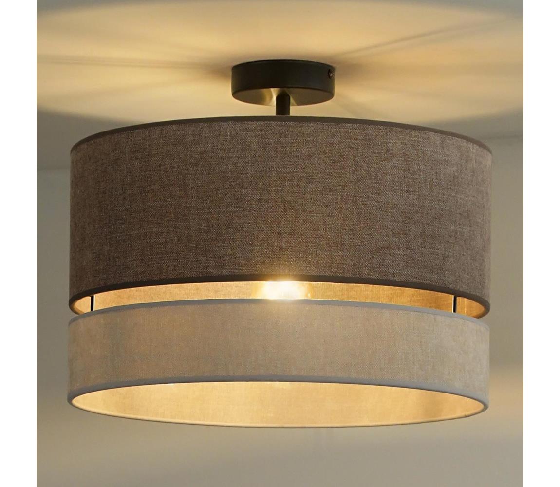 - Żyrandol natynkowy DOUBLE 1xE27/15W/230V śr. 40 cm brązowy/szary