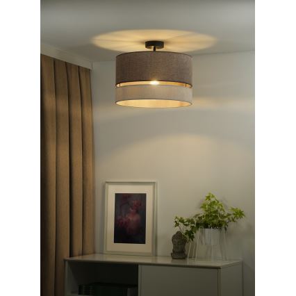 Duolla - Żyrandol natynkowy DOUBLE 1xE27/15W/230V śr. 40 cm brązowy/szary