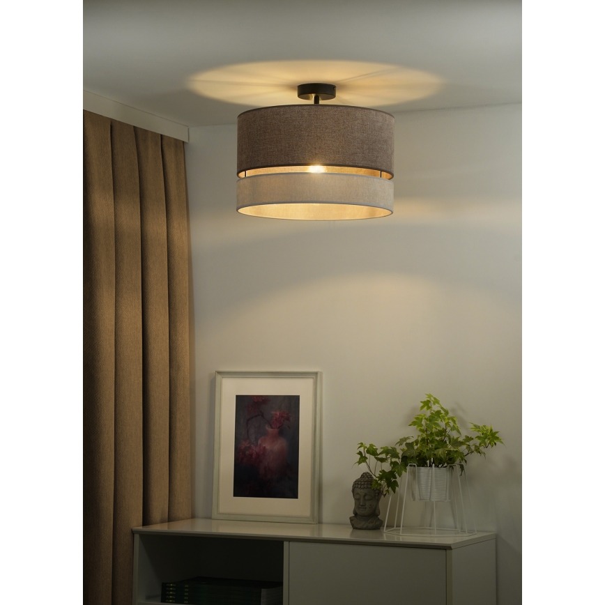 Duolla - Żyrandol natynkowy DOUBLE 1xE27/15W/230V śr. 40 cm brązowy/szary