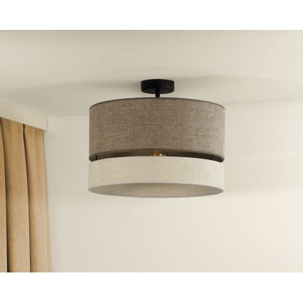 Duolla - Żyrandol natynkowy DOUBLE 1xE27/15W/230V śr. 40 cm brązowy/szary