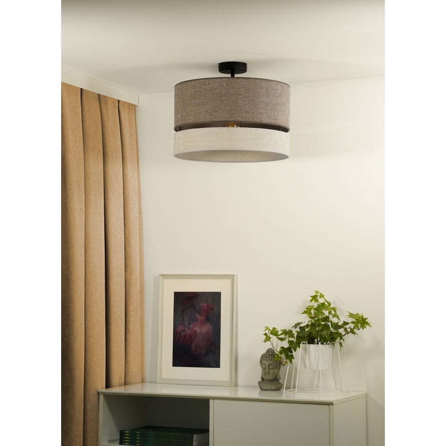 Duolla - Żyrandol natynkowy DOUBLE 1xE27/15W/230V śr. 40 cm brązowy/szary
