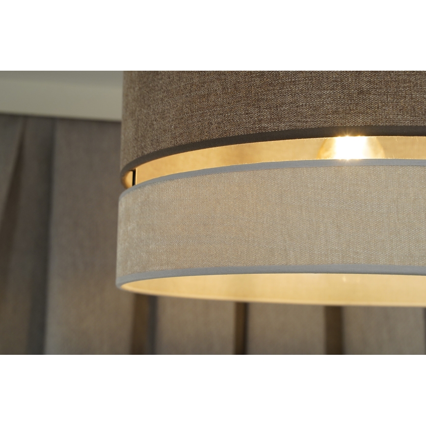 Duolla - Żyrandol natynkowy DOUBLE 1xE27/15W/230V śr. 40 cm brązowy/szary