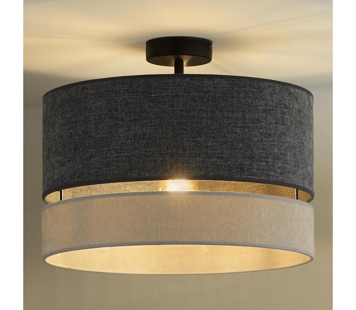 - Żyrandol natynkowy DOUBLE 1xE27/15W/230V śr. 40 cm szary