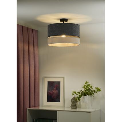 Duolla - Żyrandol natynkowy DOUBLE 1xE27/15W/230V śr. 40 cm szary