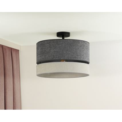 Duolla - Żyrandol natynkowy DOUBLE 1xE27/15W/230V śr. 40 cm szary