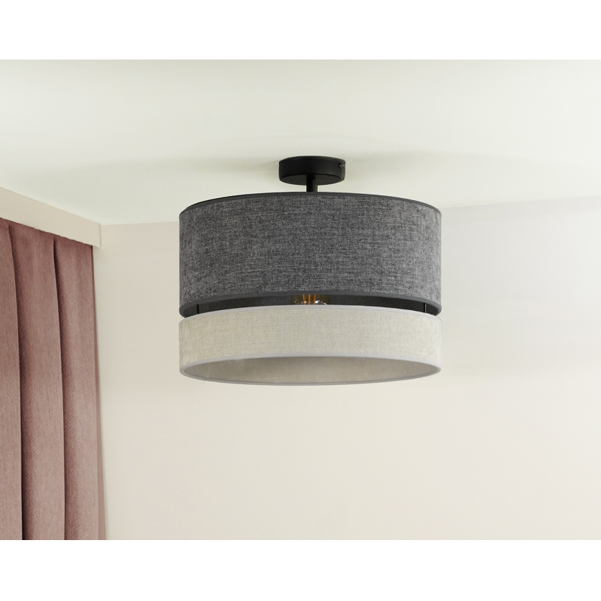 Duolla - Żyrandol natynkowy DOUBLE 1xE27/15W/230V śr. 40 cm szary