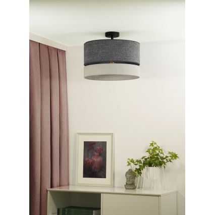 Duolla - Żyrandol natynkowy DOUBLE 1xE27/15W/230V śr. 40 cm szary