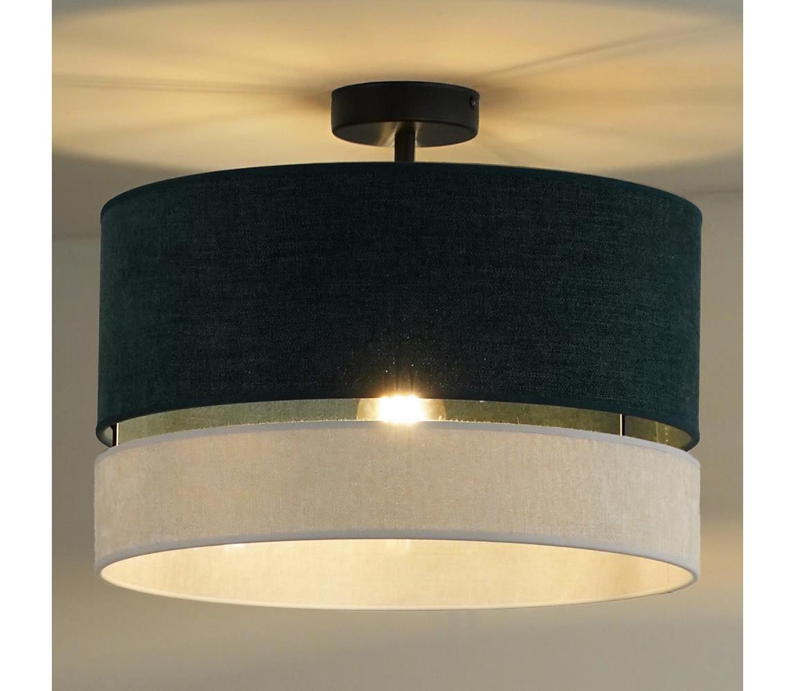 - Żyrandol natynkowy DOUBLE 1xE27/15W/230V śr. 40 cm zielony/szary