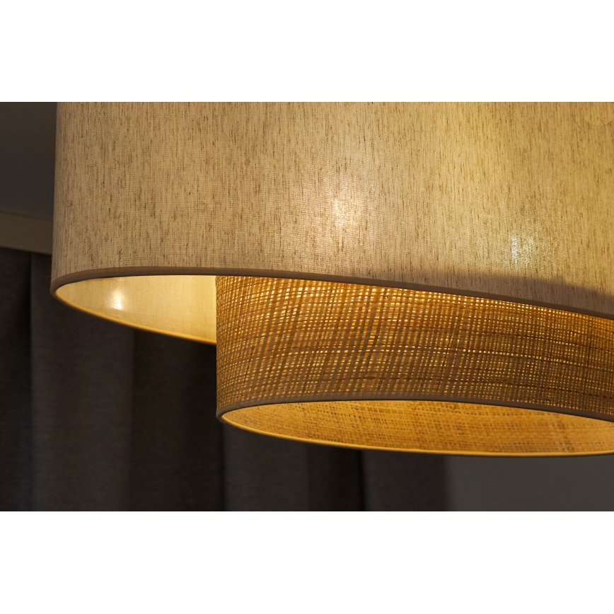Duolla - Żyrandol natynkowy DOUBLE OVAL NATURE 2xE27/15W/230V kremowy/beżowy