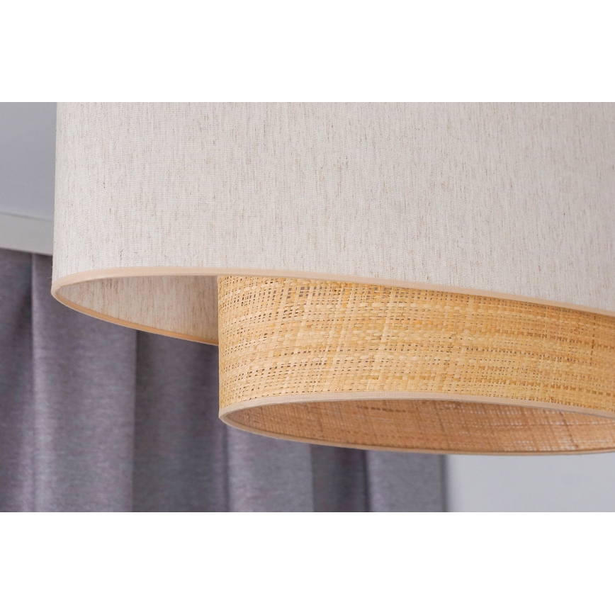 Duolla - Żyrandol natynkowy DOUBLE OVAL NATURE 2xE27/15W/230V kremowy/beżowy