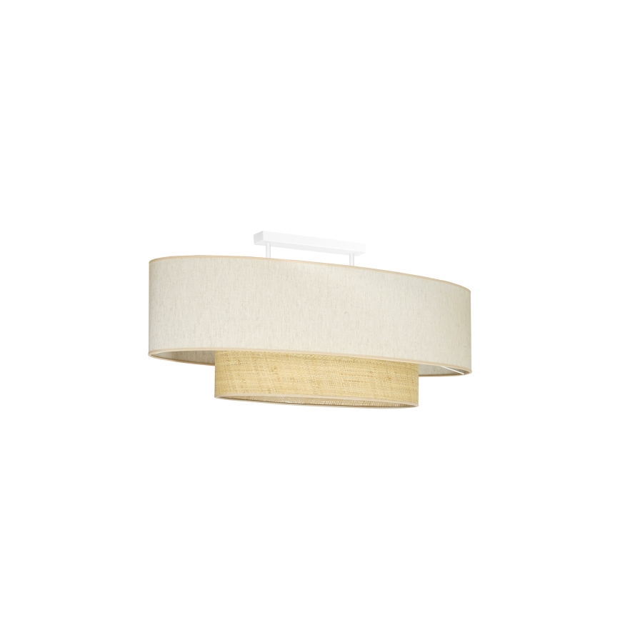 Duolla - Żyrandol natynkowy DOUBLE OVAL NATURE 2xE27/15W/230V kremowy/beżowy