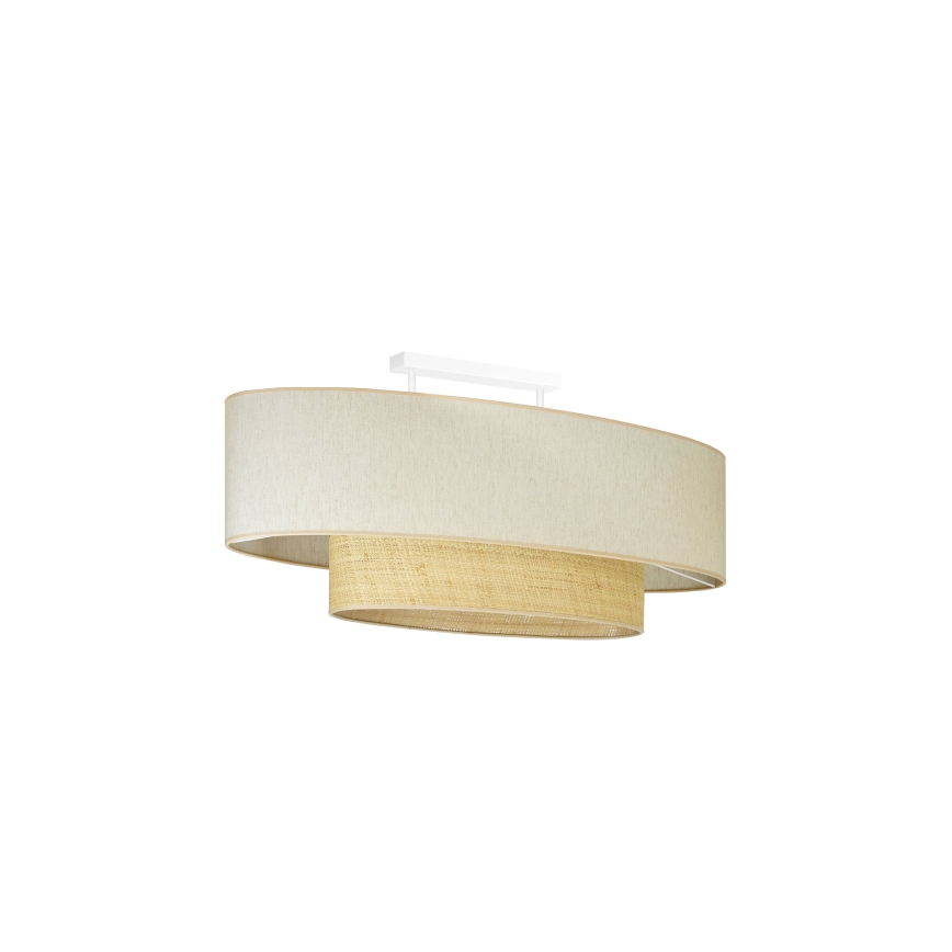 Duolla - Żyrandol natynkowy DOUBLE OVAL NATURE 2xE27/15W/230V kremowy/beżowy