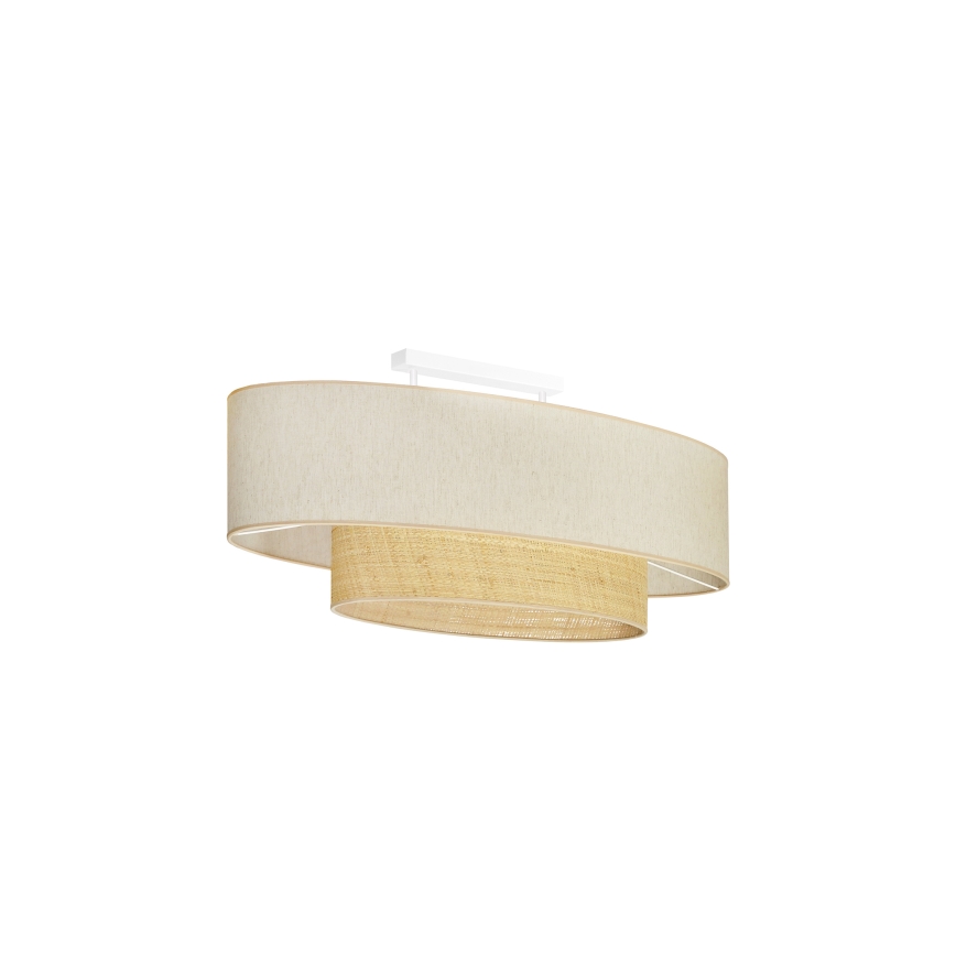 Duolla - Żyrandol natynkowy DOUBLE OVAL NATURE 2xE27/15W/230V kremowy/beżowy