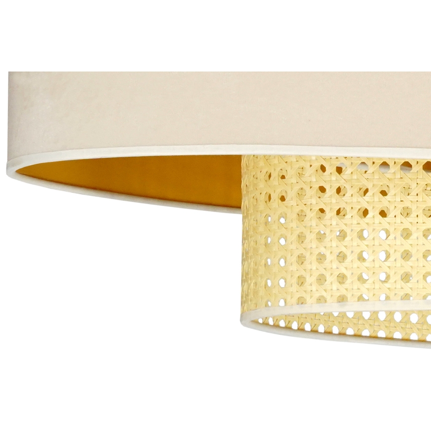 Duolla - Żyrandol natynkowy DOUBLE OVAL RATTAN 2xE27/15W/230V kremowy/rattan