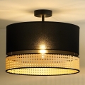 Duolla - Żyrandol natynkowy DOUBLE RATTAN 1xE27/15W/230V śr. 40 cm czarny/beżowy