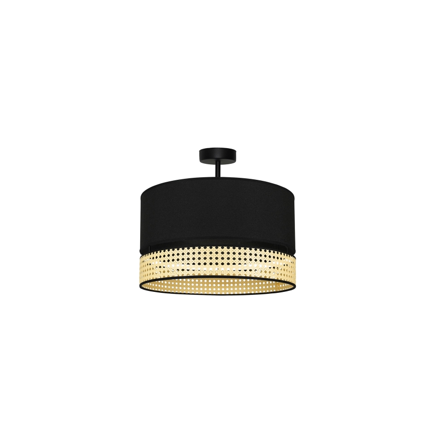 Duolla - Żyrandol natynkowy DOUBLE RATTAN 1xE27/15W/230V śr. 40 cm czarny/beżowy