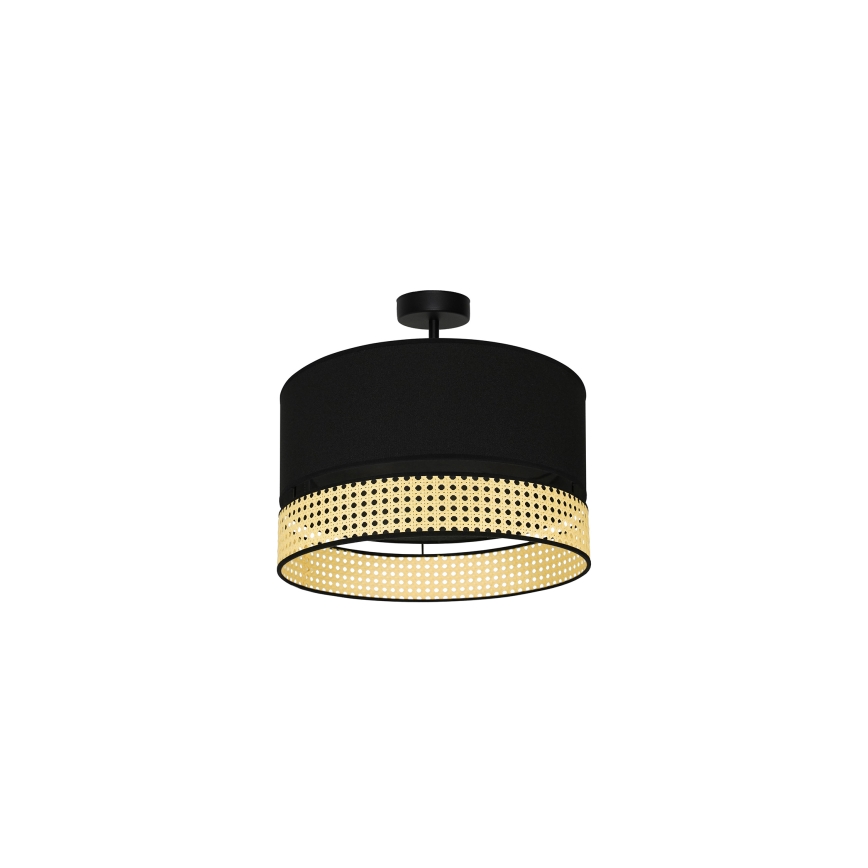 Duolla - Żyrandol natynkowy DOUBLE RATTAN 1xE27/15W/230V śr. 40 cm czarny/beżowy