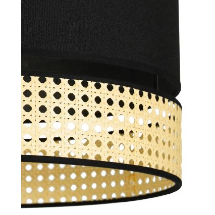 Duolla - Żyrandol natynkowy DOUBLE RATTAN 1xE27/15W/230V śr. 40 cm czarny/beżowy