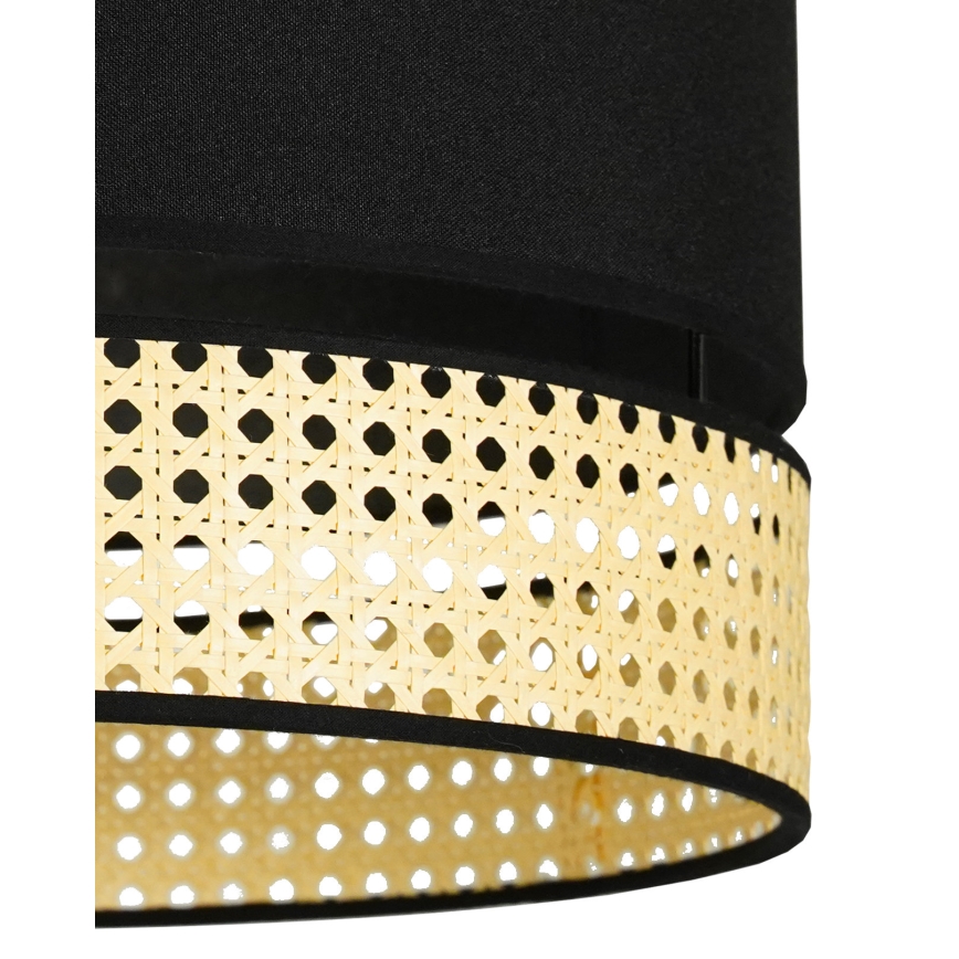 Duolla - Żyrandol natynkowy DOUBLE RATTAN 1xE27/15W/230V śr. 40 cm czarny/beżowy