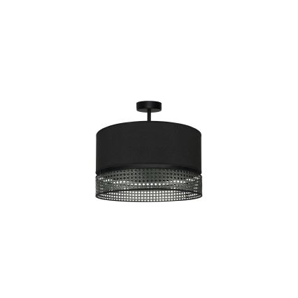 Duolla - Żyrandol natynkowy DOUBLE RATTAN 1xE27/15W/230V śr. 40 cm czarny