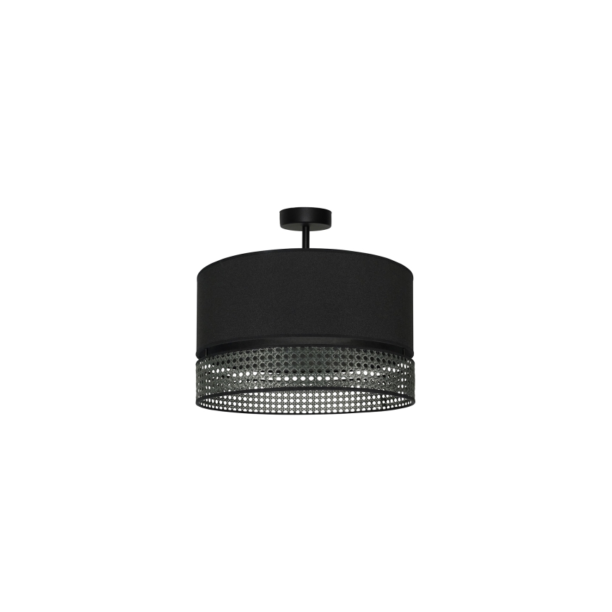 Duolla - Żyrandol natynkowy DOUBLE RATTAN 1xE27/15W/230V śr. 40 cm czarny