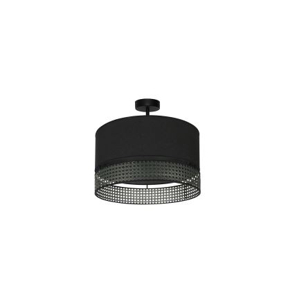 Duolla - Żyrandol natynkowy DOUBLE RATTAN 1xE27/15W/230V śr. 40 cm czarny