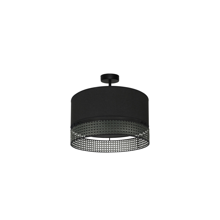 Duolla - Żyrandol natynkowy DOUBLE RATTAN 1xE27/15W/230V śr. 40 cm czarny