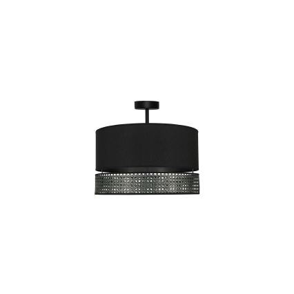Duolla - Żyrandol natynkowy DOUBLE RATTAN 1xE27/15W/230V śr. 40 cm czarny