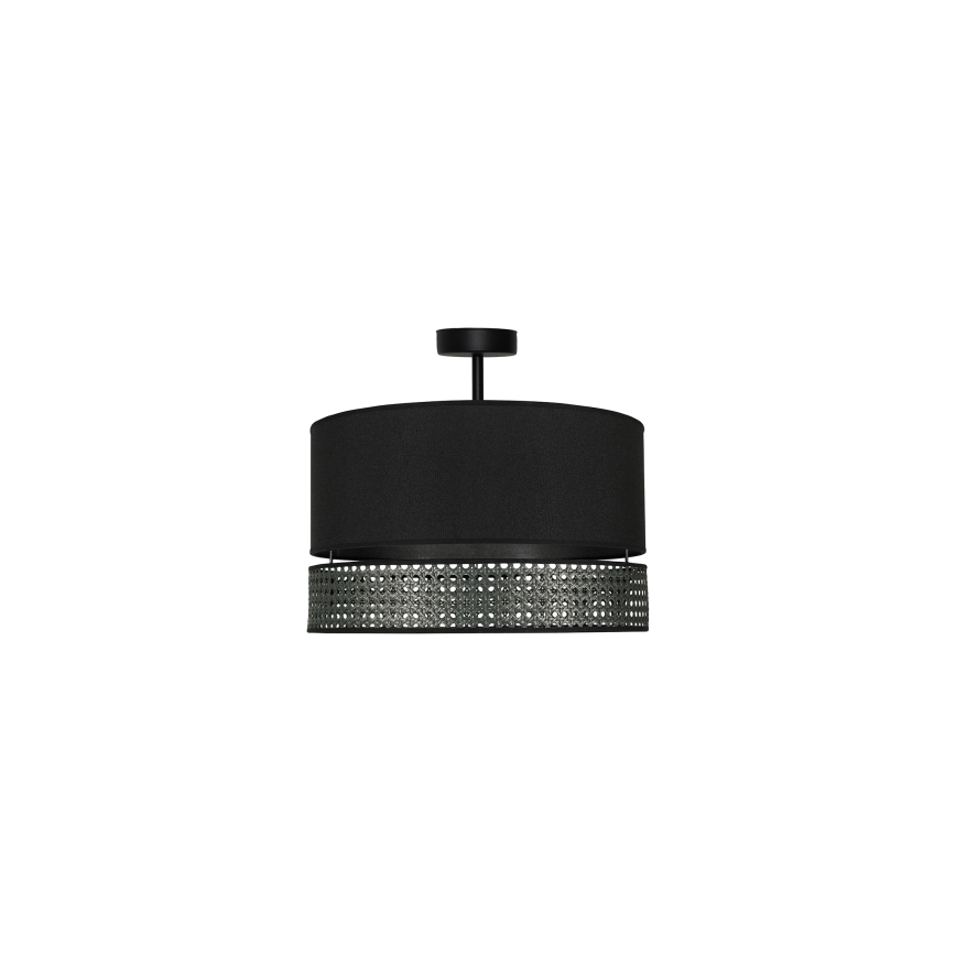 Duolla - Żyrandol natynkowy DOUBLE RATTAN 1xE27/15W/230V śr. 40 cm czarny