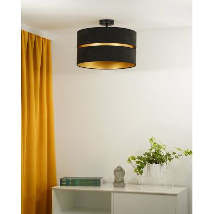Duolla - Żyrandol natynkowy DUO 1xE27/15W/230V śr. 40 cm czarny/złoty