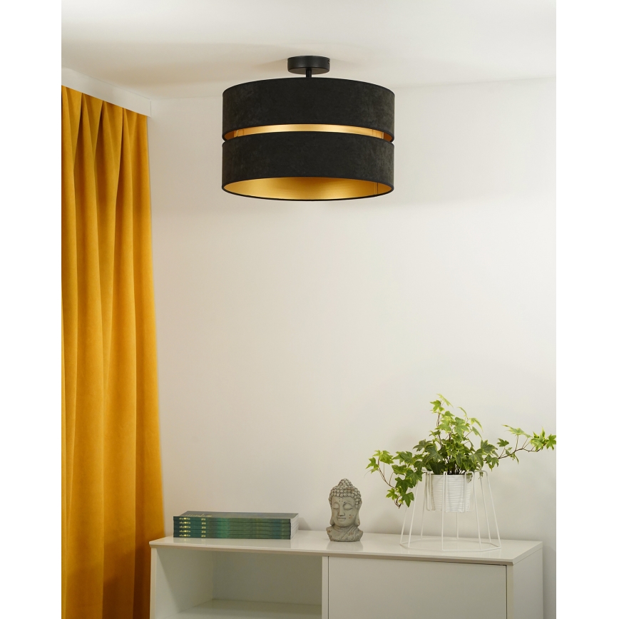 Duolla - Żyrandol natynkowy DUO 1xE27/15W/230V śr. 40 cm czarny/złoty