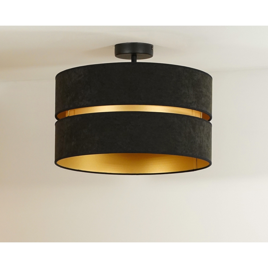 Duolla - Żyrandol natynkowy DUO 1xE27/15W/230V śr. 40 cm czarny/złoty