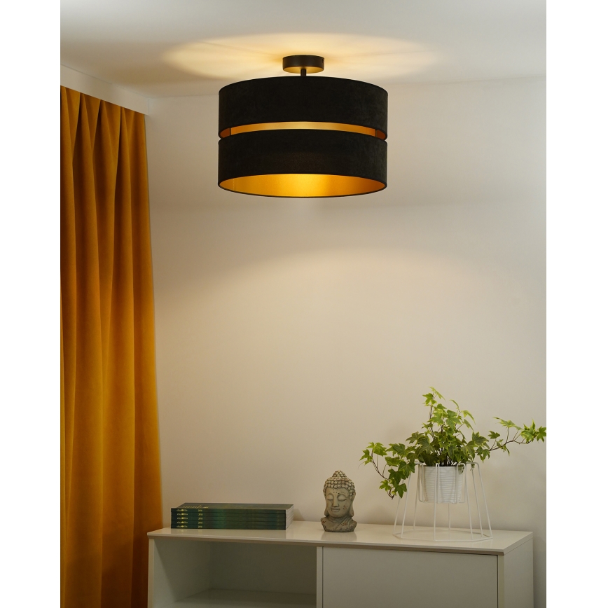 Duolla - Żyrandol natynkowy DUO 1xE27/15W/230V śr. 40 cm czarny/złoty