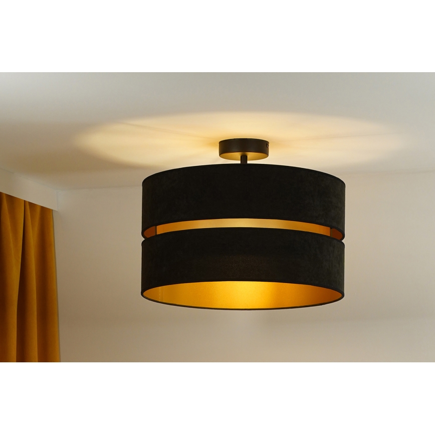 Duolla - Żyrandol natynkowy DUO 1xE27/15W/230V śr. 40 cm czarny/złoty