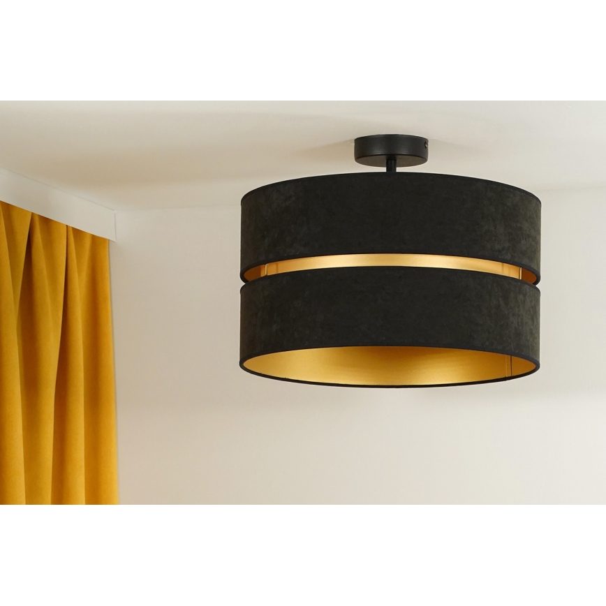 Duolla - Żyrandol natynkowy DUO 1xE27/15W/230V śr. 40 cm czarny/złoty